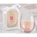 custom clear glass stemless wine tumbler